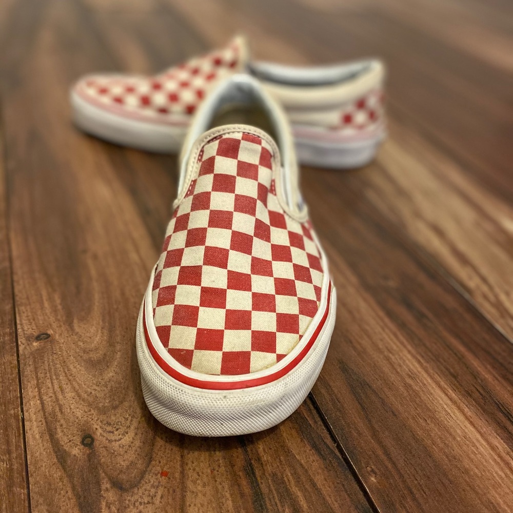 Red checkered vans